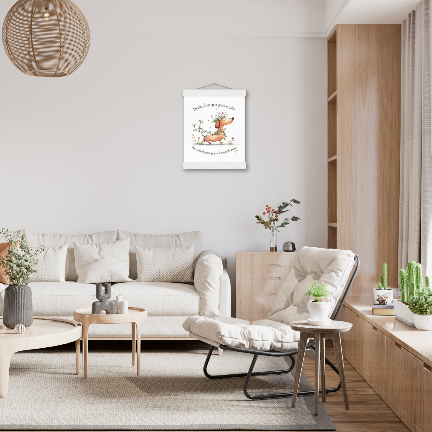 Bloom Where your Paws Wander Poster with Hanger 20x25 cm / 8x10″