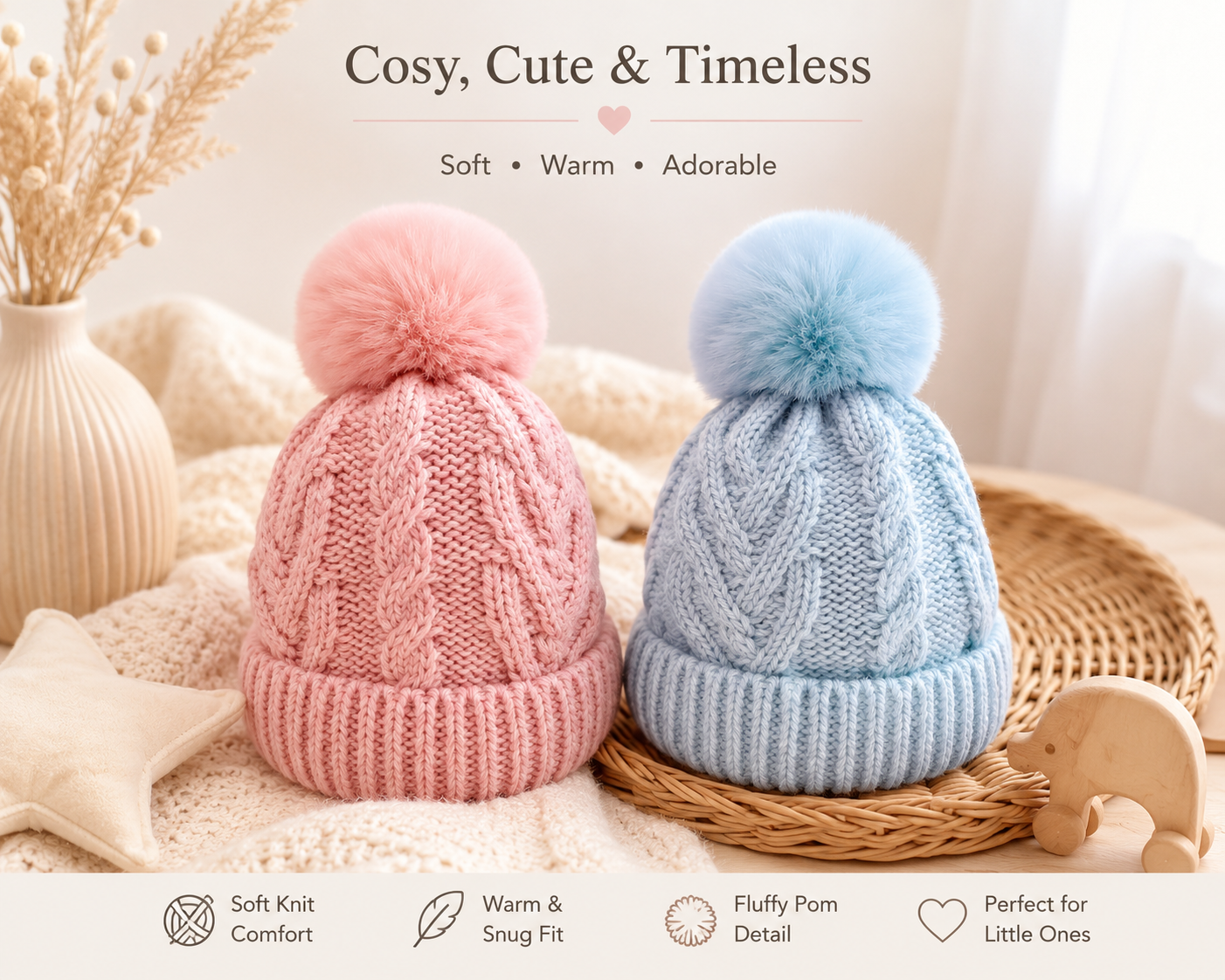 Personalised Baby Pom Pom Hat