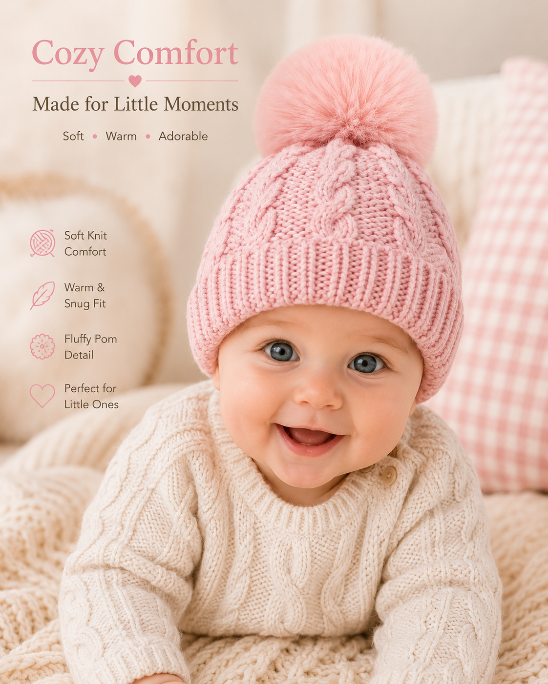 Personalised Baby Pom Pom Hat